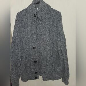 Gap Chunky Sweater Button Up Gray Cardigan Medium